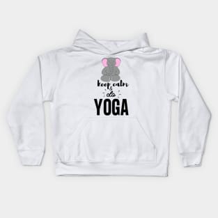 Yoga Elephant - Keep Calm and do Yoga exercice Kids Hoodie